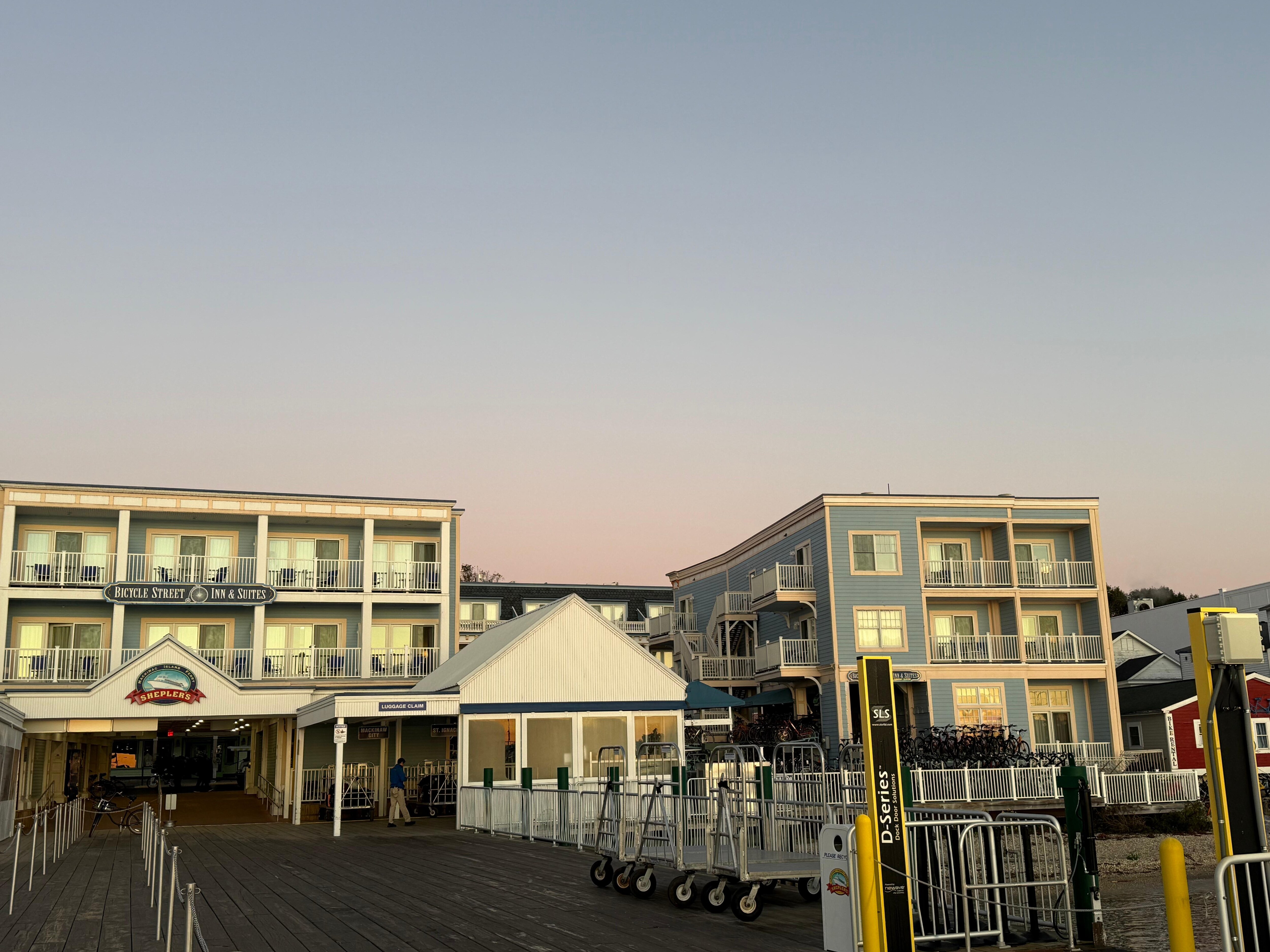 View of hotel from ferry dock