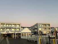 View of hotel from ferry dock