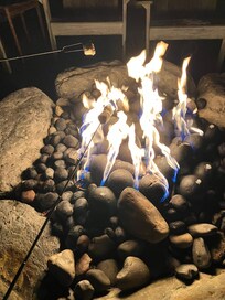 Supplies and fire for smores provided by the staff