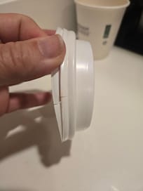 These are the coffee cup lids in the room.