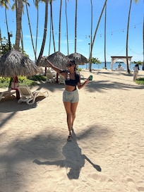 Beach day before the Zumba Maria was great