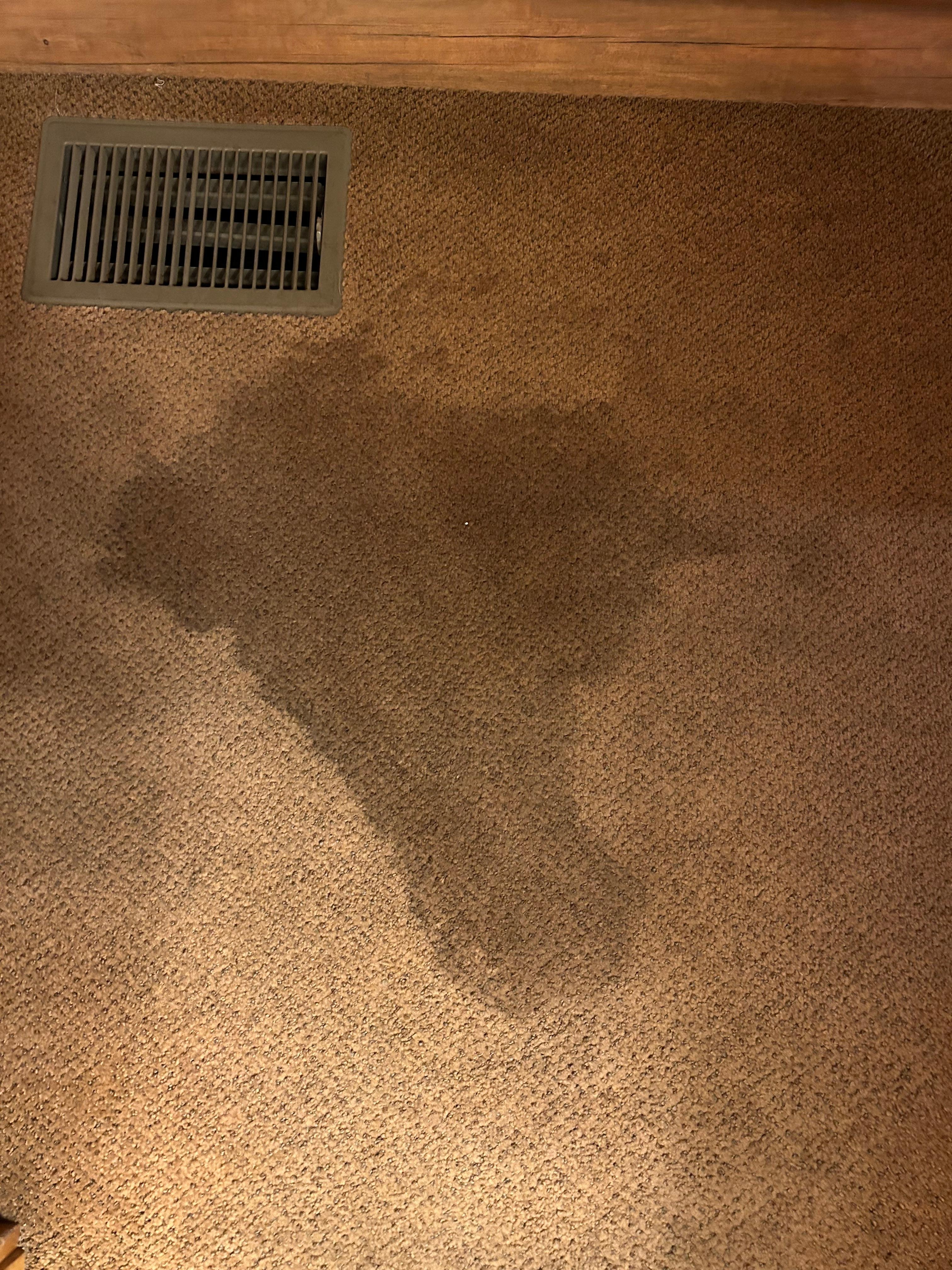 Right outside the bathroom.  Had to put a towel down.