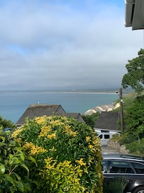 The path to the beach is on the bottom right of the photo