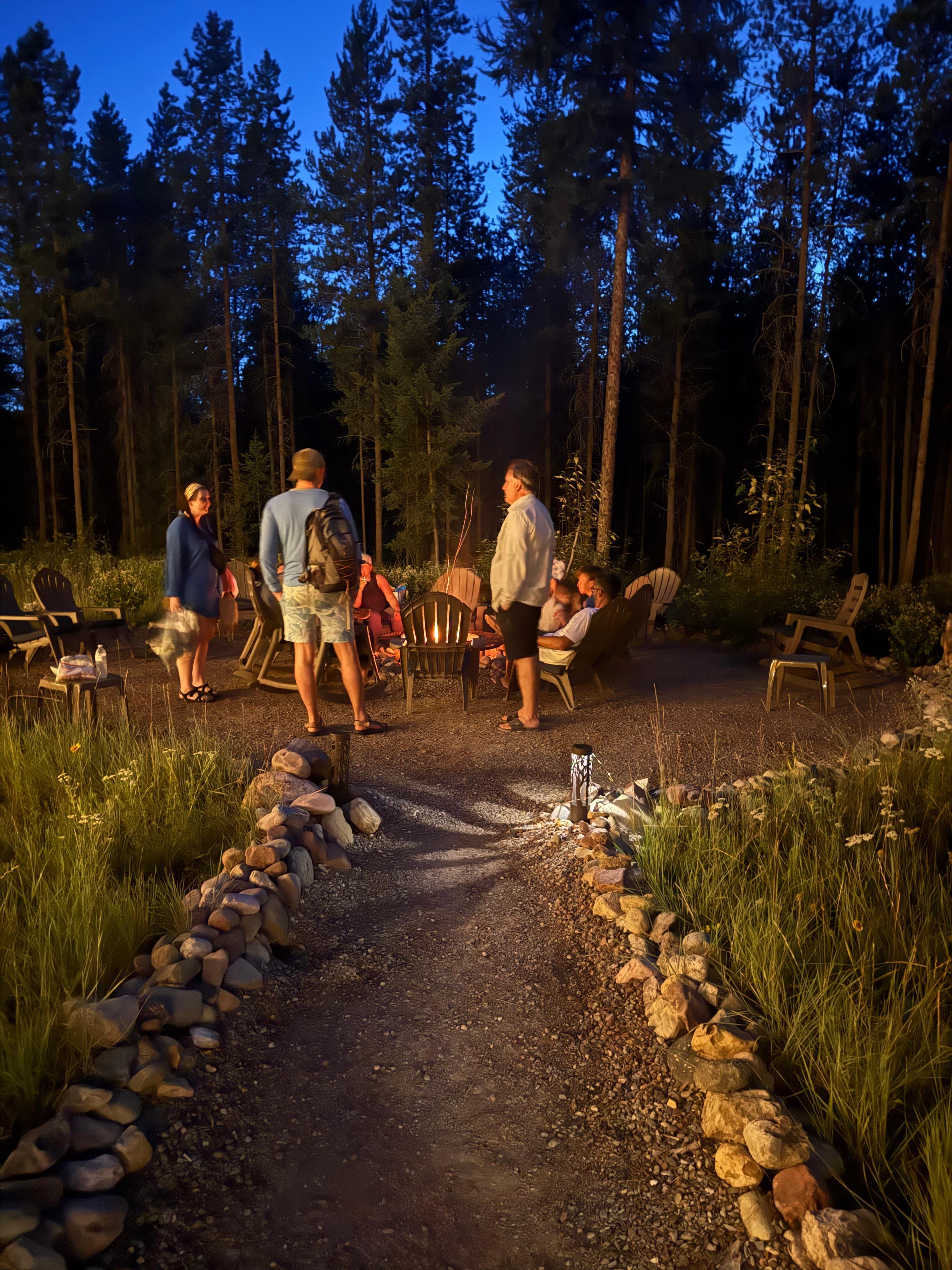 Huge fire pit with firewood provided!