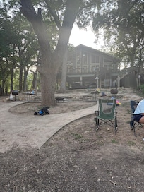 View from the water to the house,