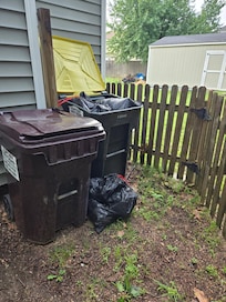 Trash full on check in and on ground, fly larvae, stinks!