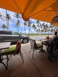 From the restaurant outside The Colony.