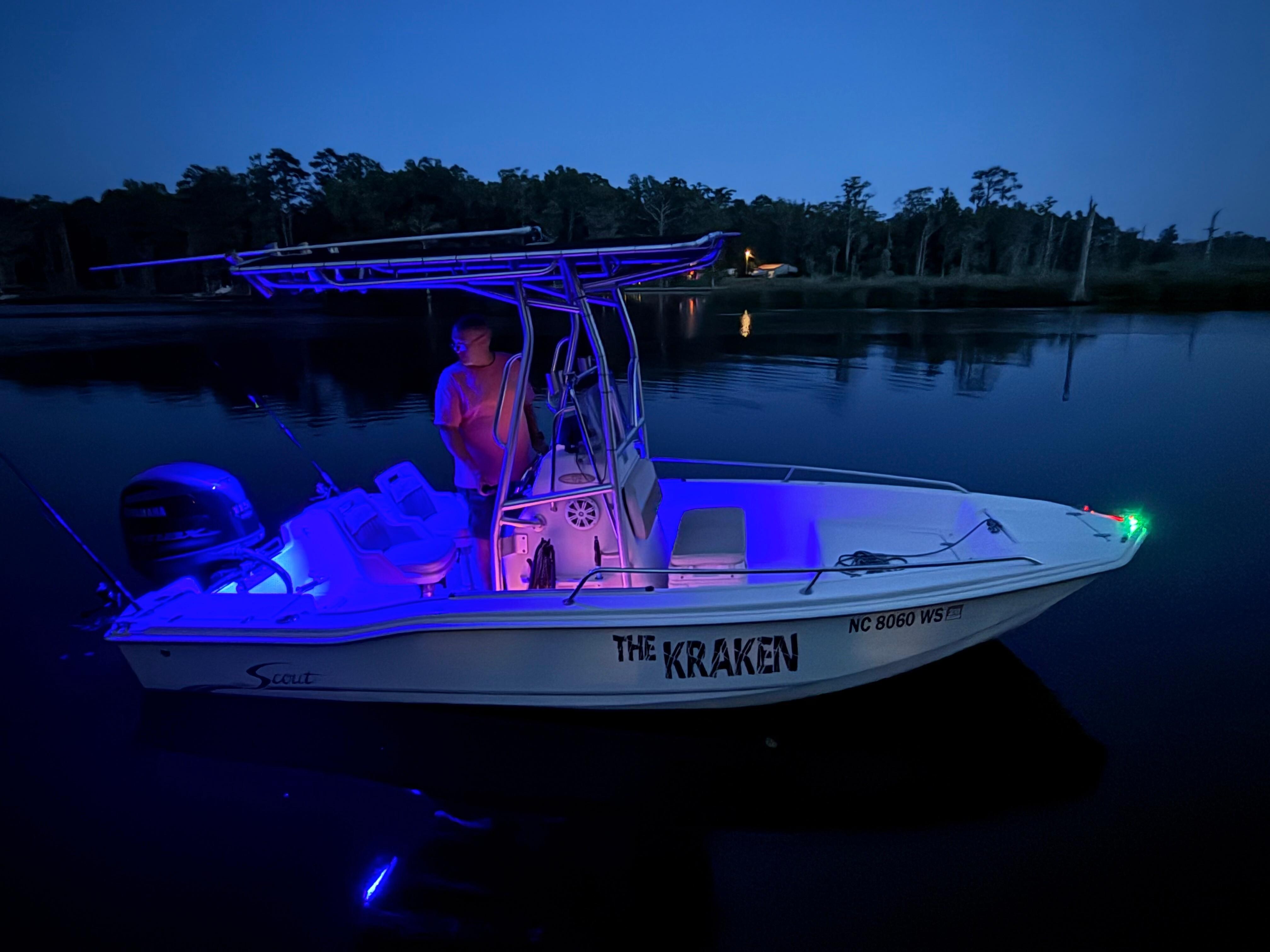 Boating at night. 