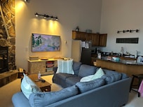 Spacious living room and kitchen
