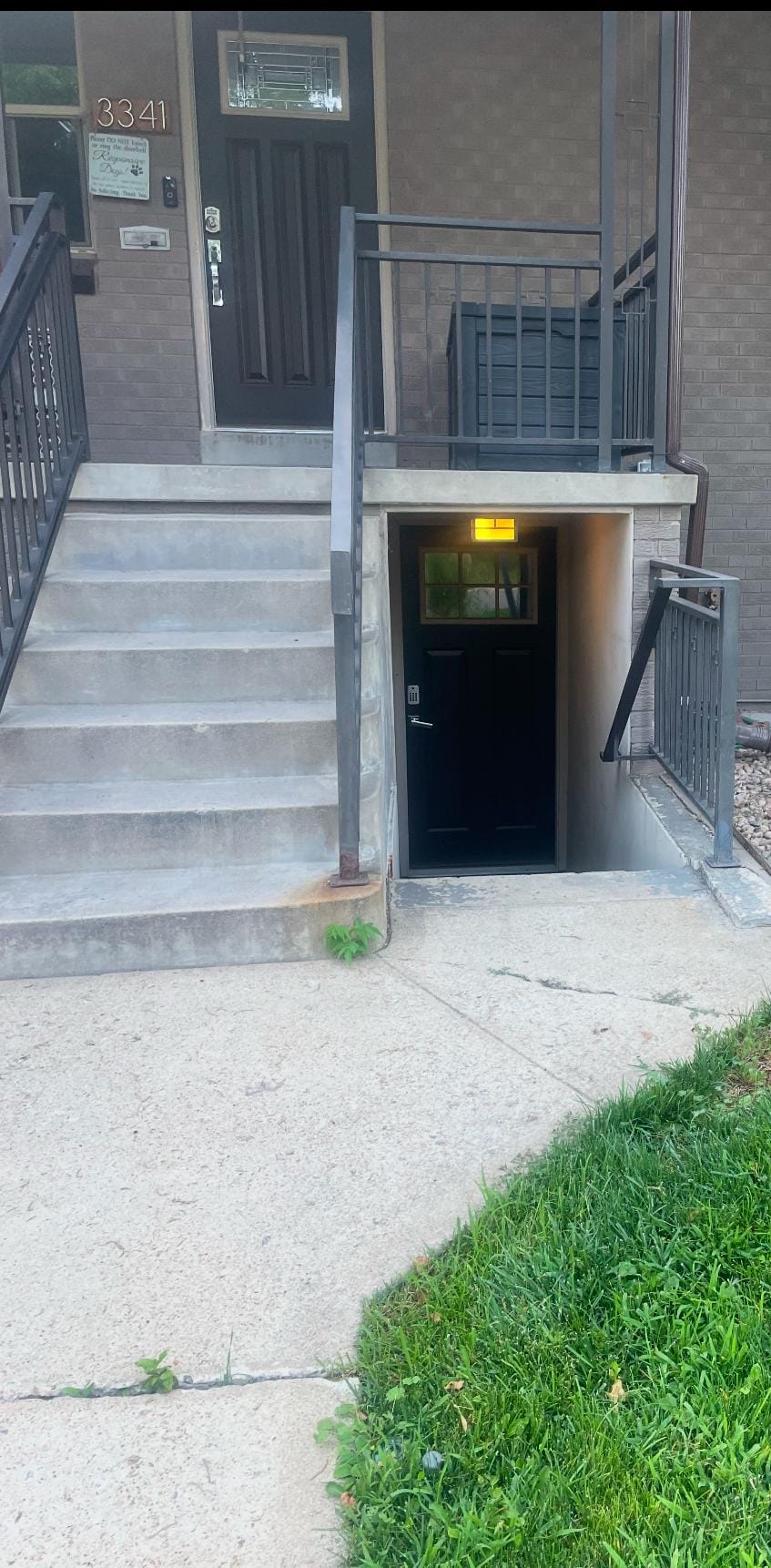 Downstairs on the right! It’s cool walking into! 