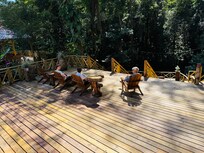 Enjoying welcome cocktail