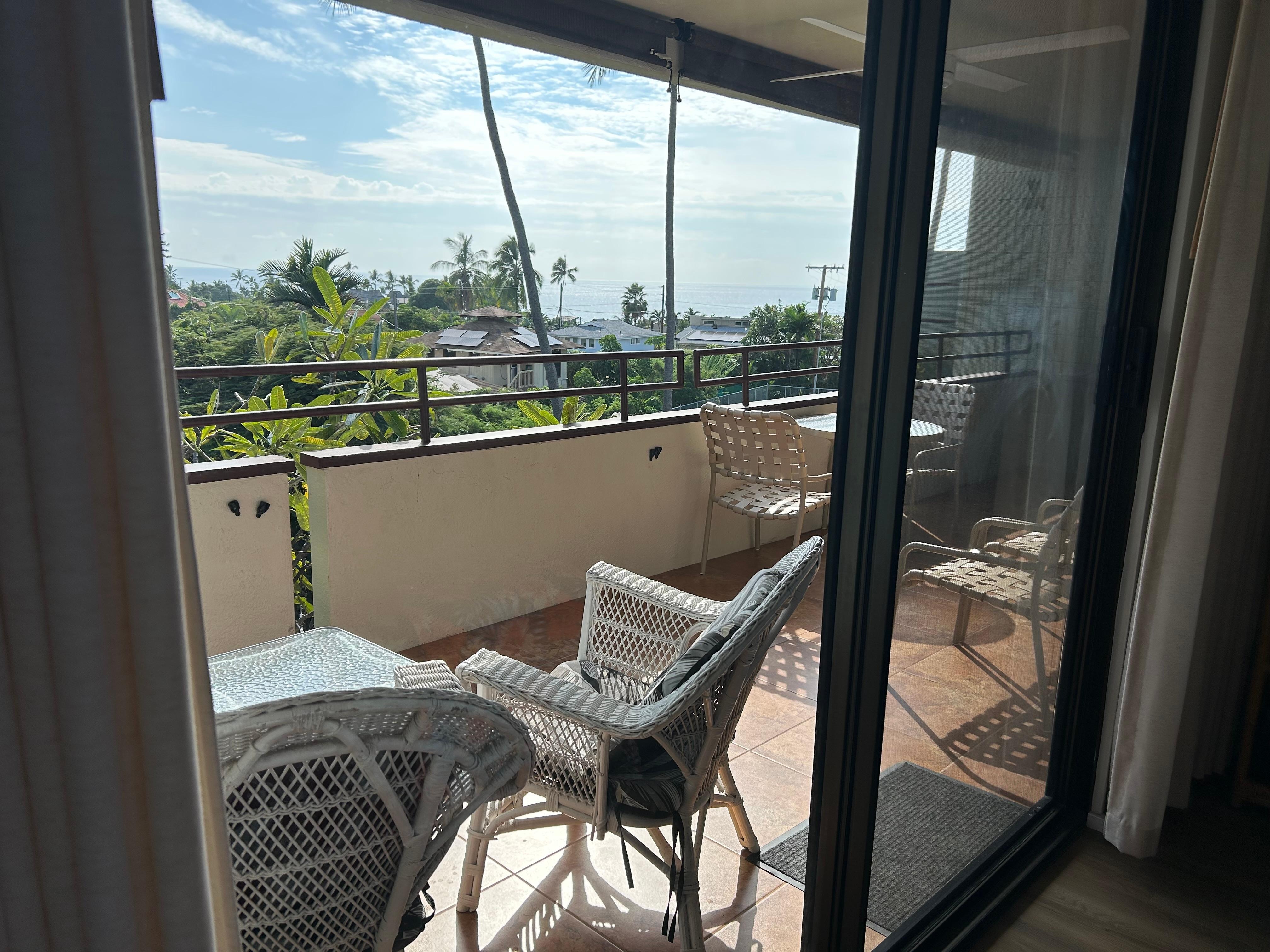 View from the master bedroom and lanai toward the ocean.