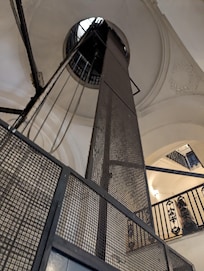 This old elevator is pretty cool in the building of the hotel