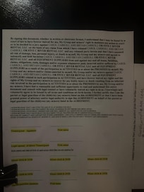 Liability release we had to sign once we got on site.