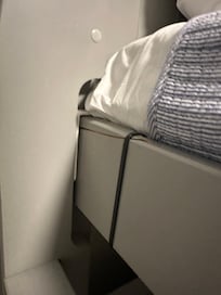 Pieced together bunk bed.