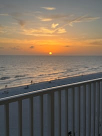 Nice view of the sunset from the balcony.