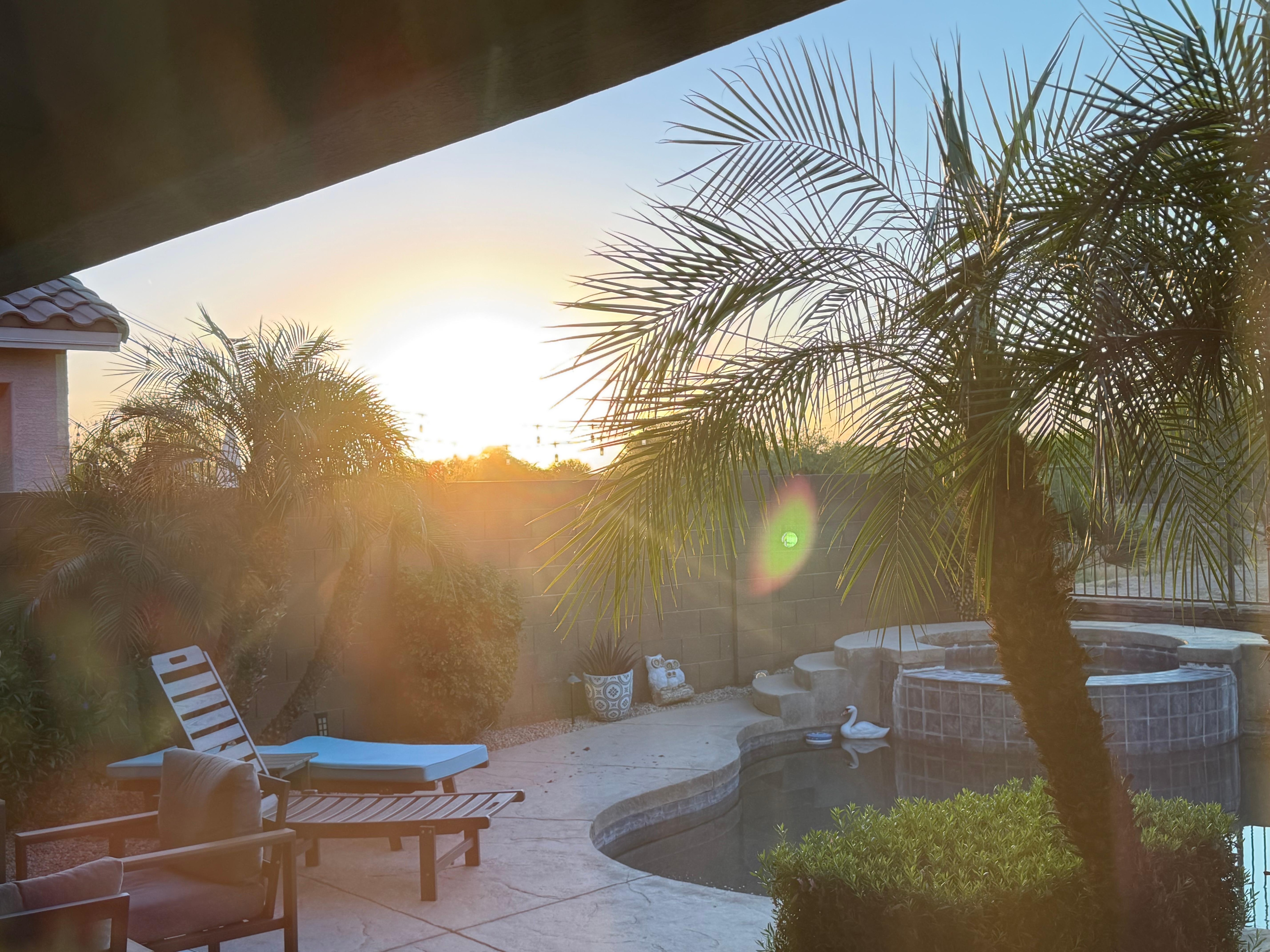 Sunsets every morning were beautiful 