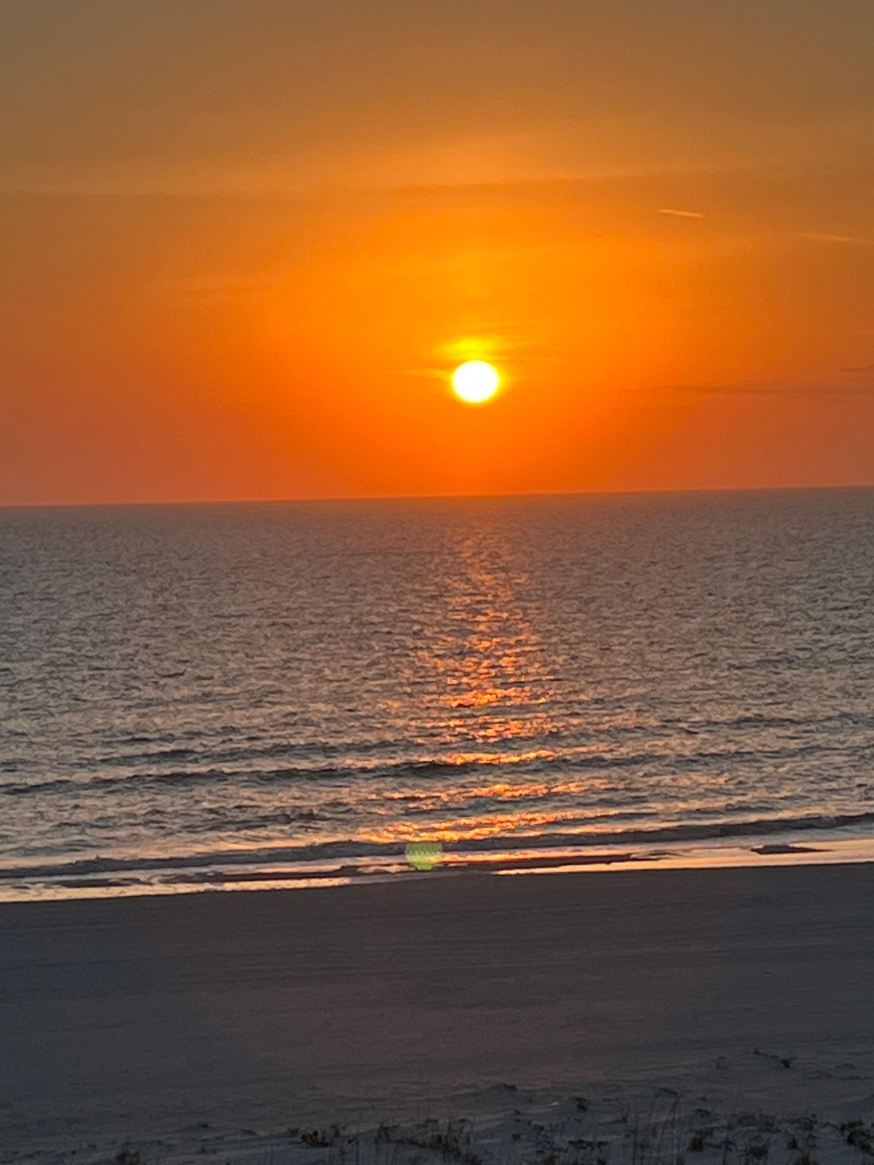 Beautiful sunset from the balcony. 