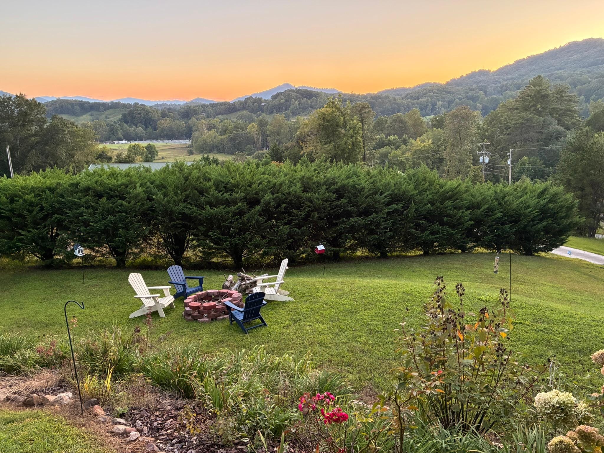 From the front porch at sunset. 