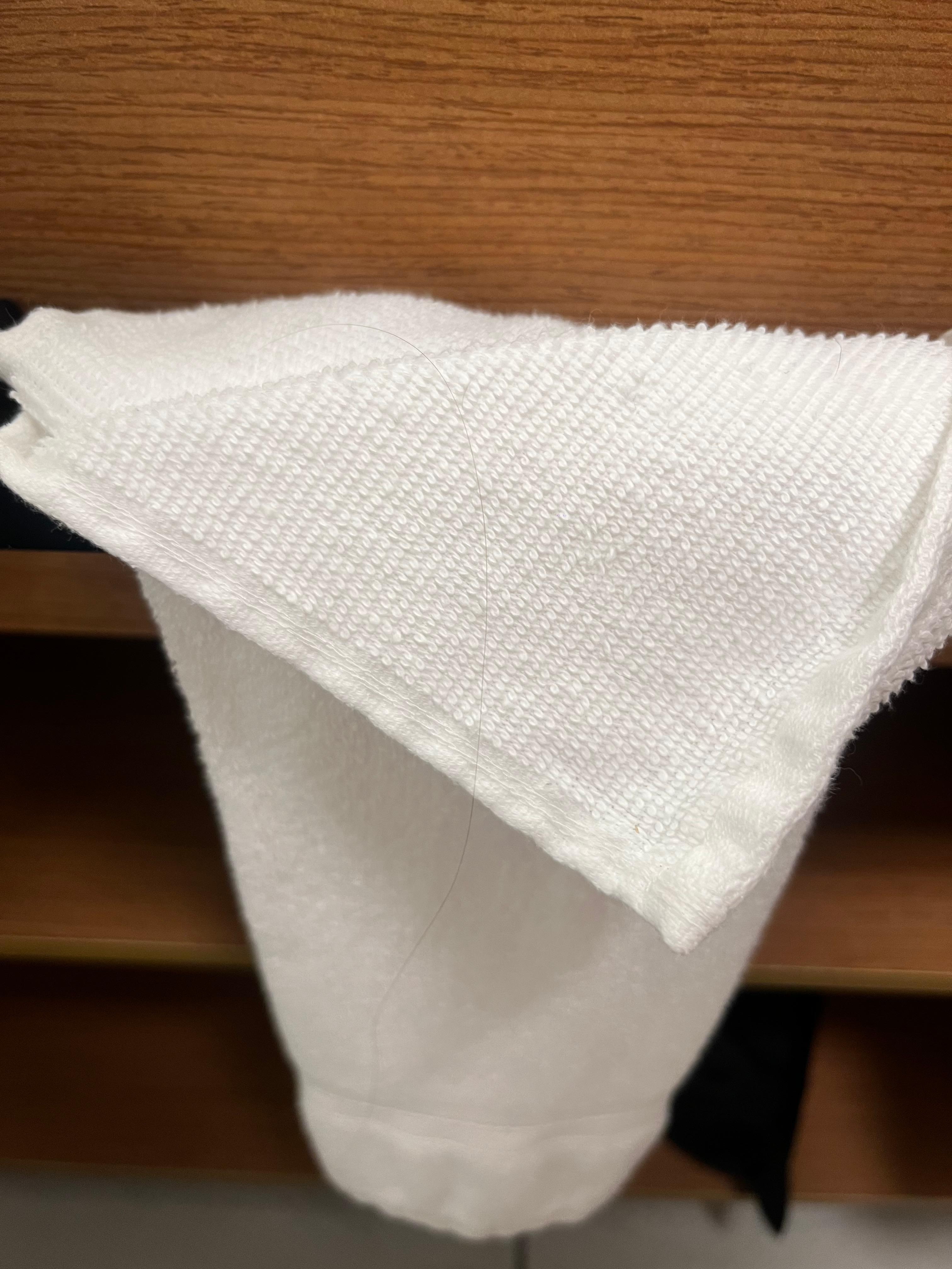 Hair on towel