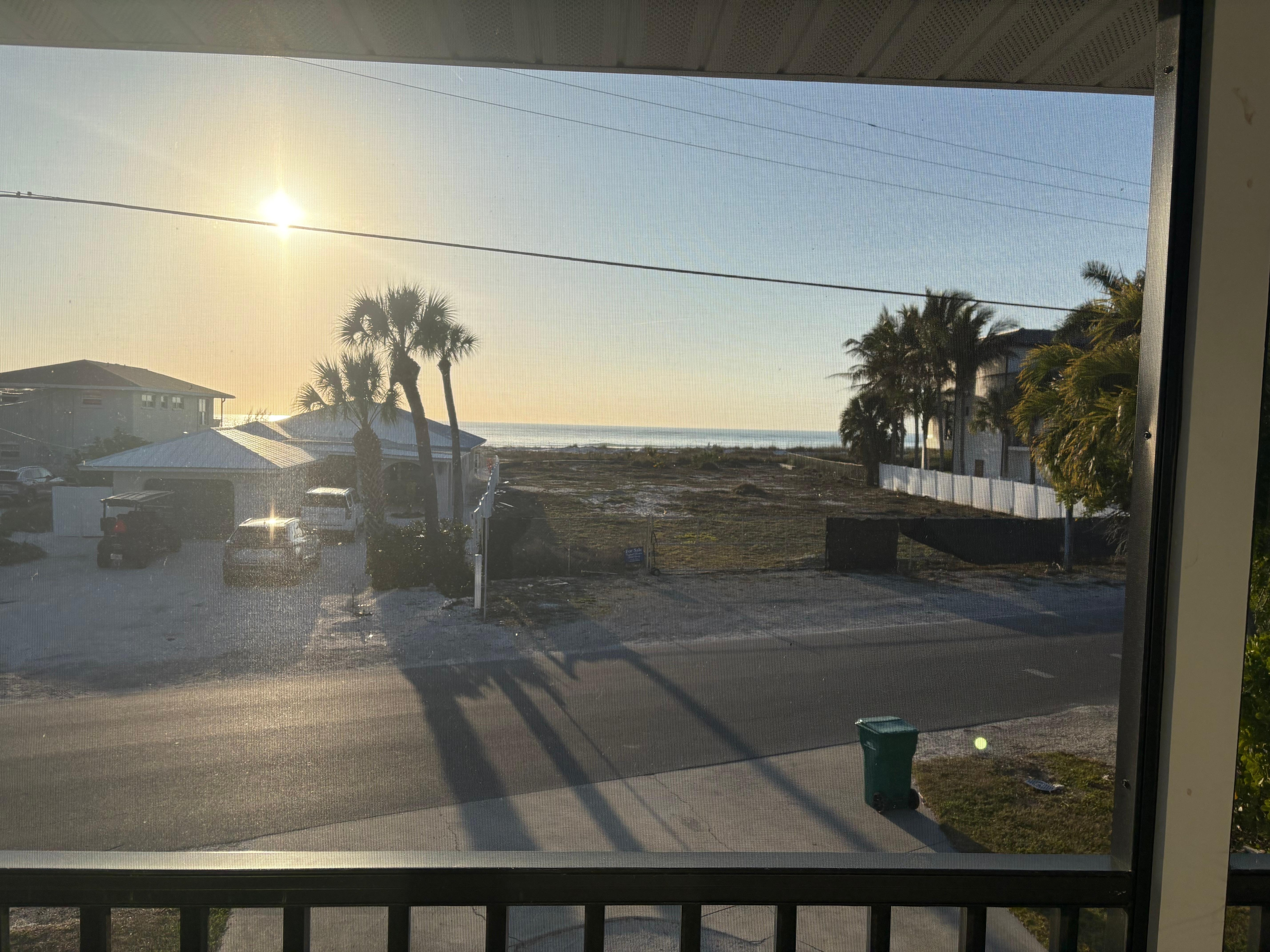 View from the screened-in deck. 