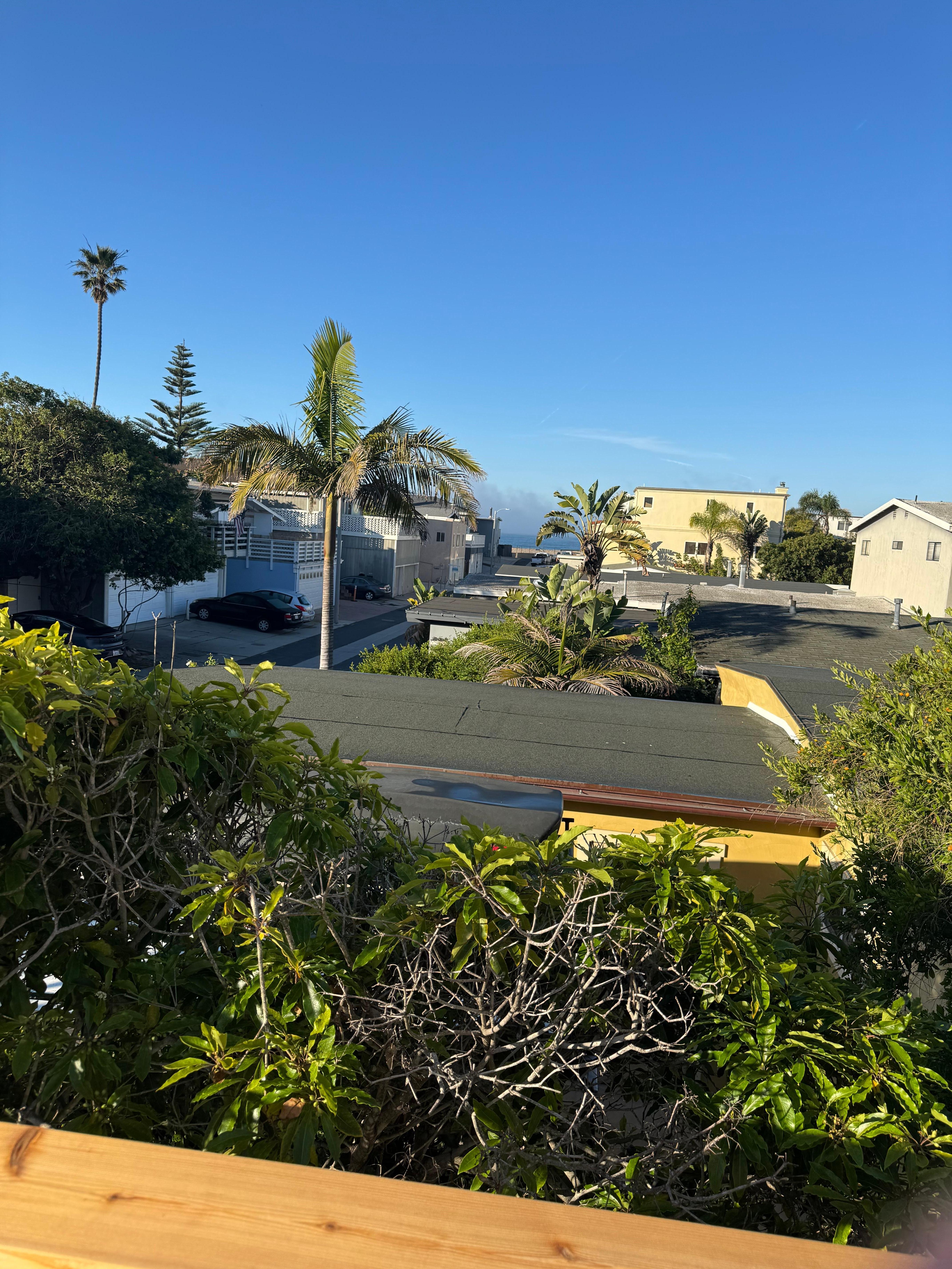 View from the upper deck to the ocean.