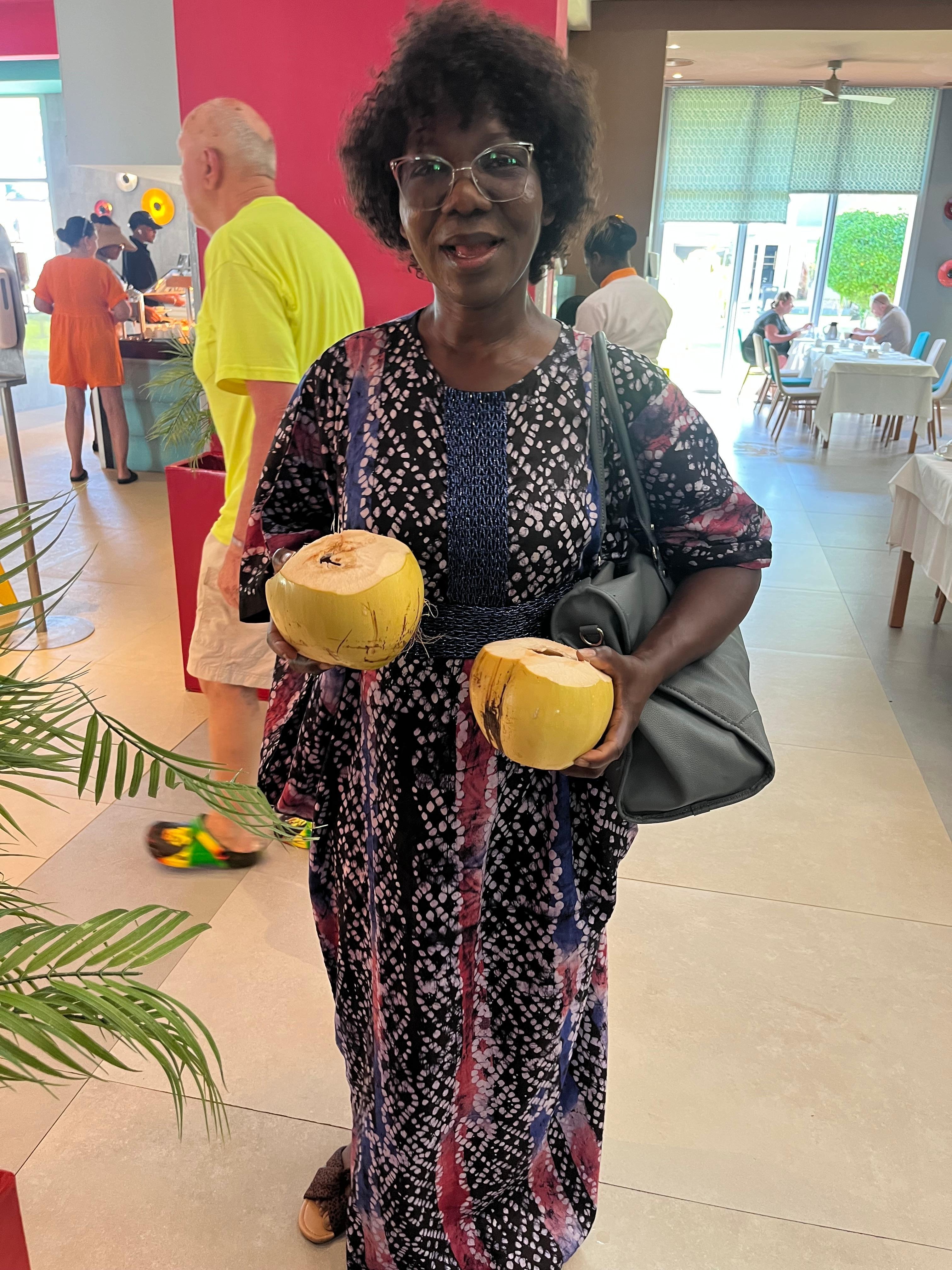 The fresh coconut from the hotel 🥰🥰🥰