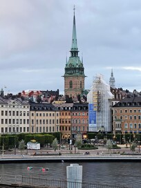View of Stockholm plaza across from Hilton hotel
