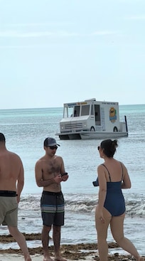 The ice cream truck at the beach!