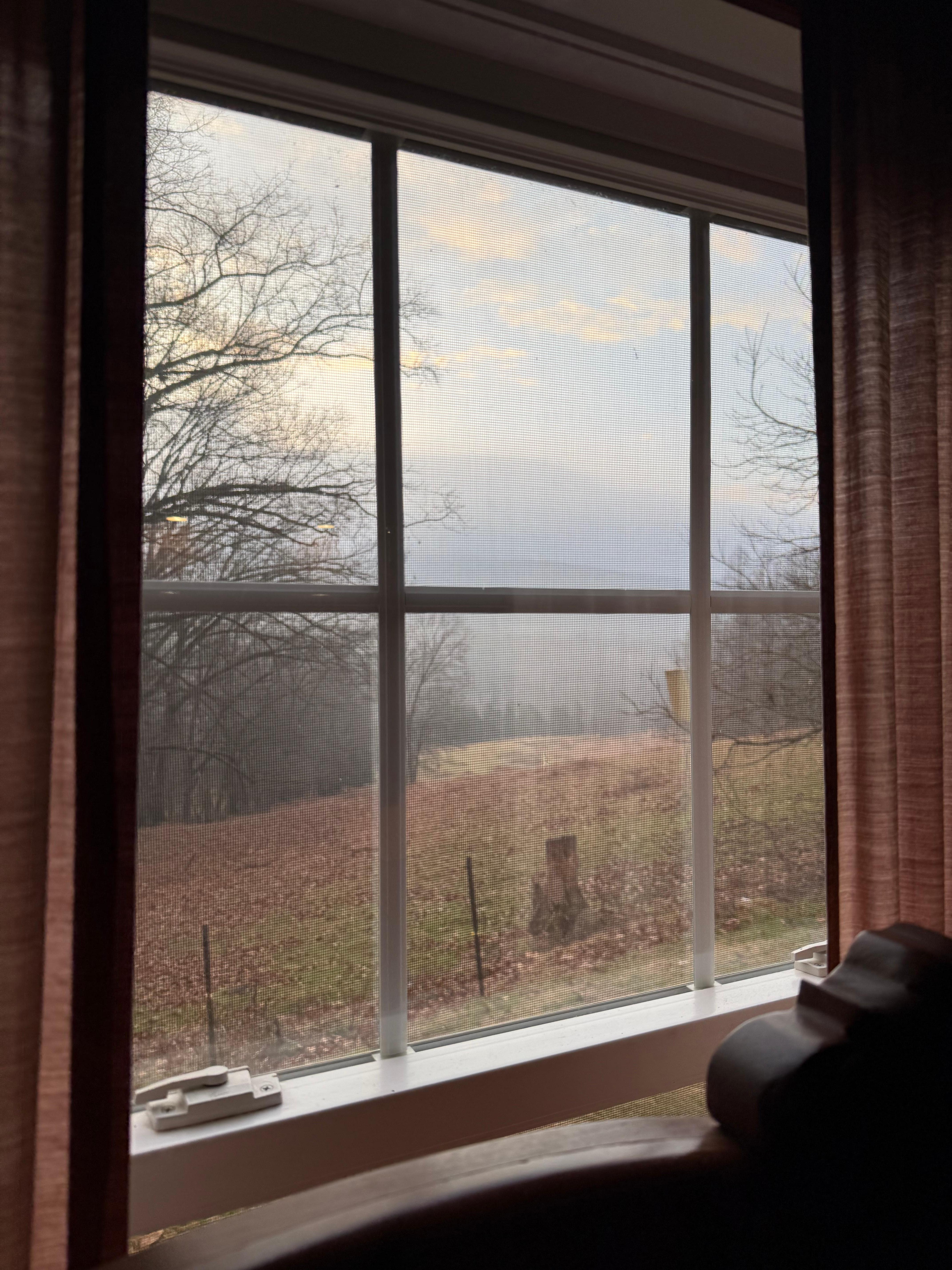 The view out of the master bedroom window