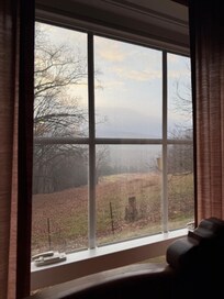 The view out of the master bedroom window