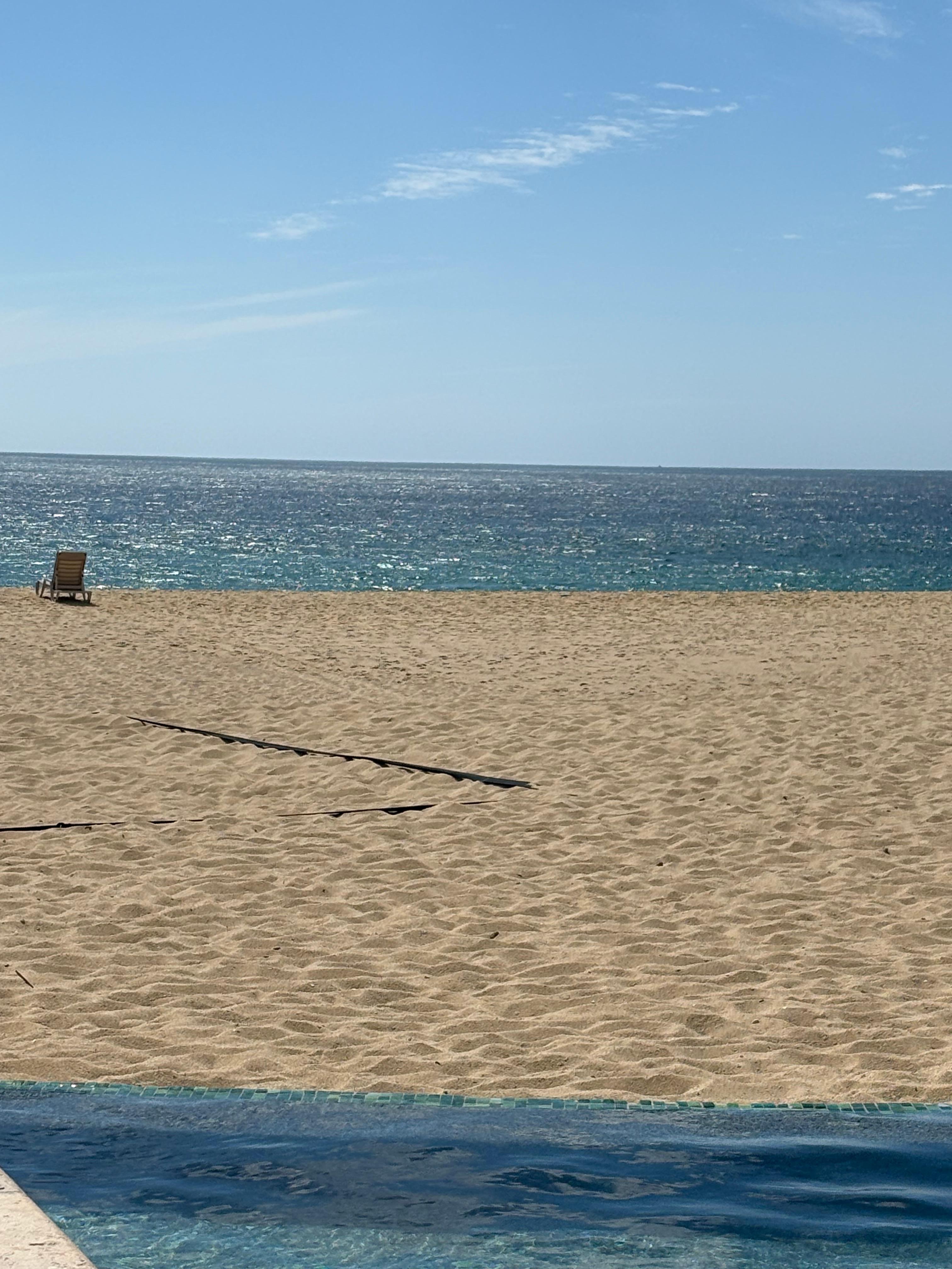 View from pool.  No swimming beach
