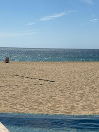View from pool. No swimming beach