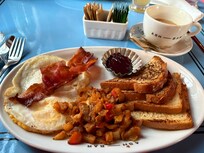 My Breakfast platter on Thanksgiving morning-filling, fairly priced, and tasty!