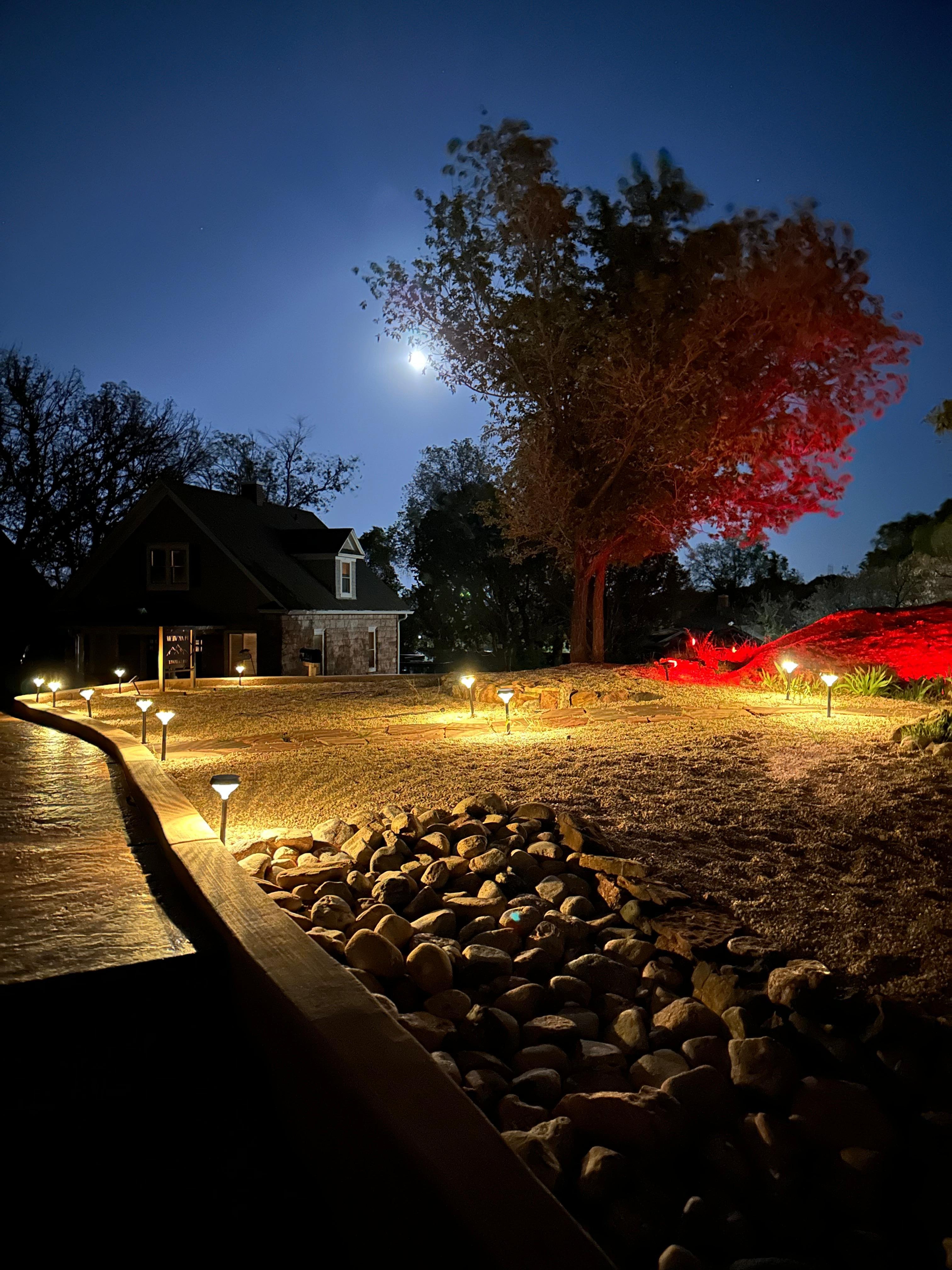 Moonrise over the yard