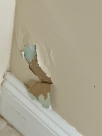 peeling paint and small area of floor that was very dirty