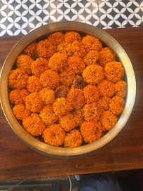 Fresh marigolds in the lobby.