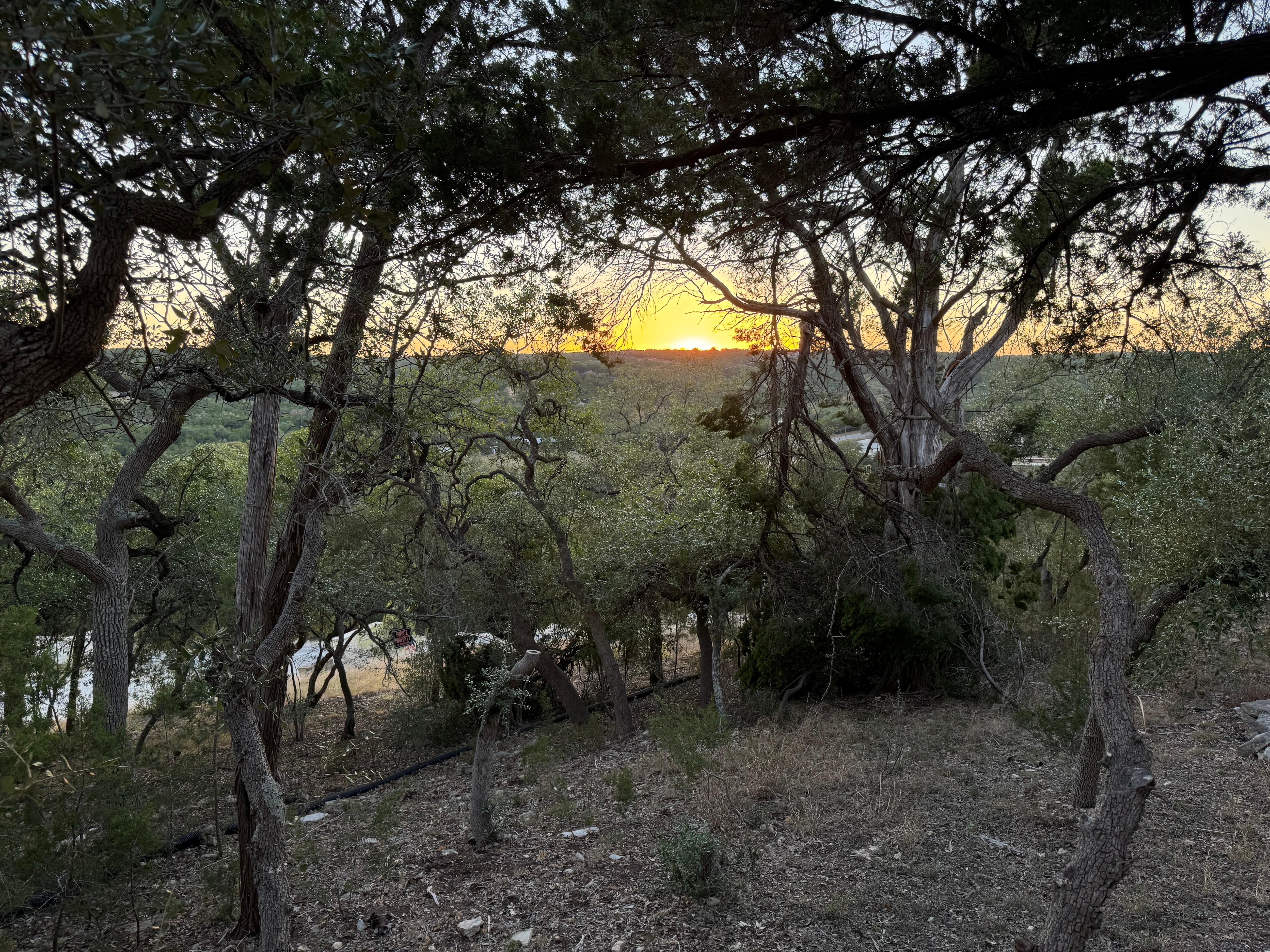 Views of the sunset from the deck