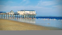 View from beach in front of hotel.