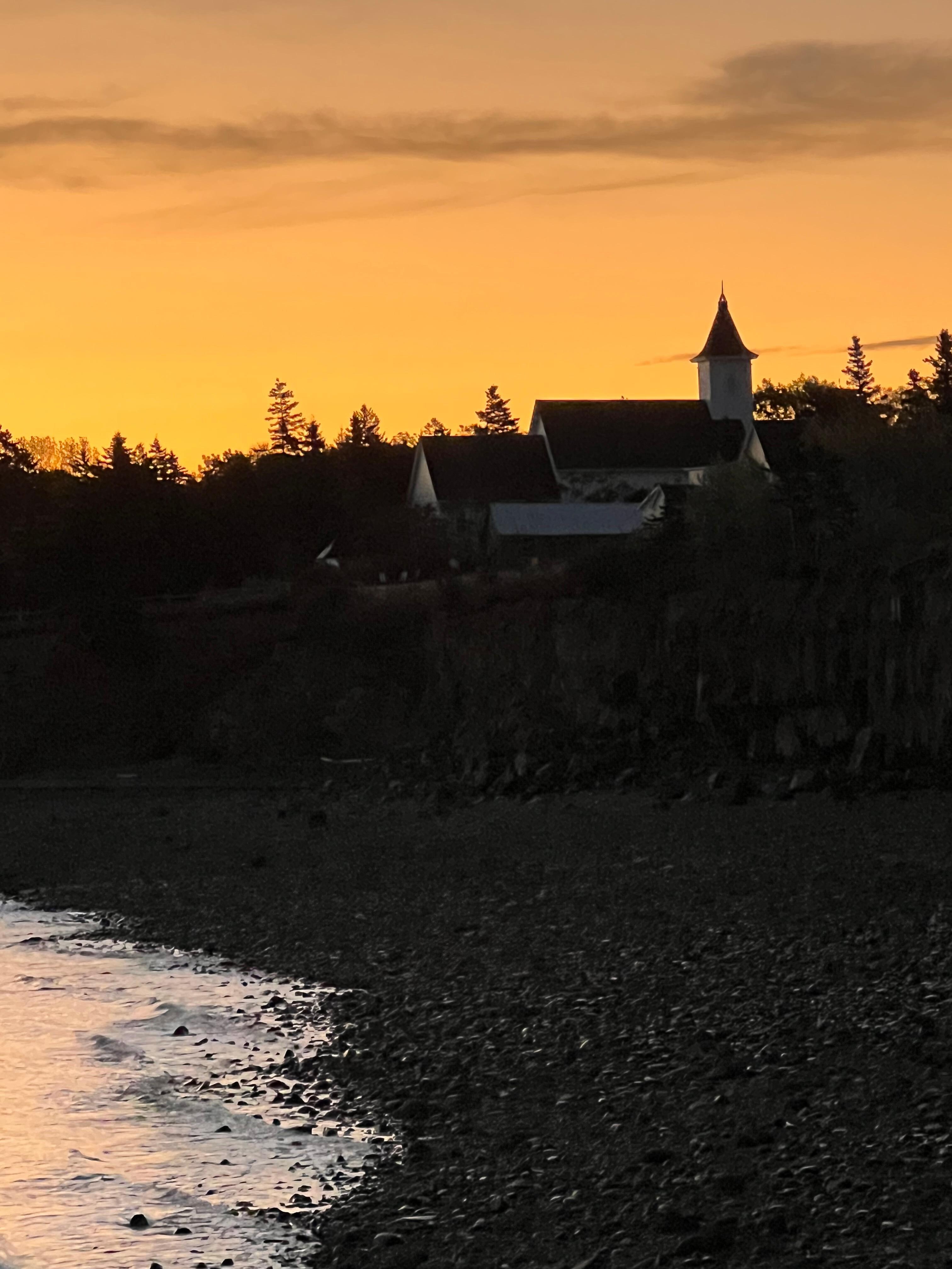 View looking east at sunrise.