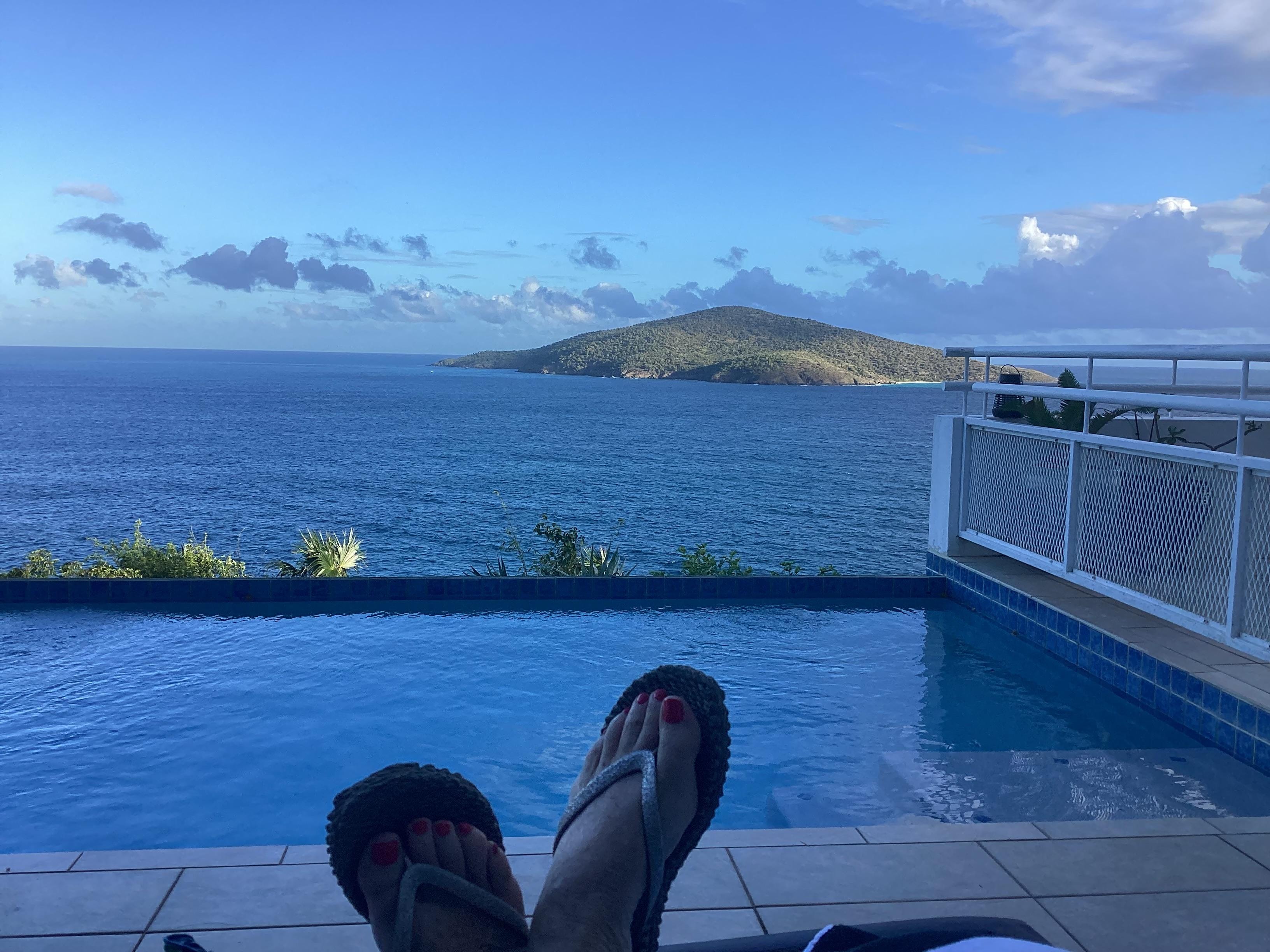 Relaxing at the pool