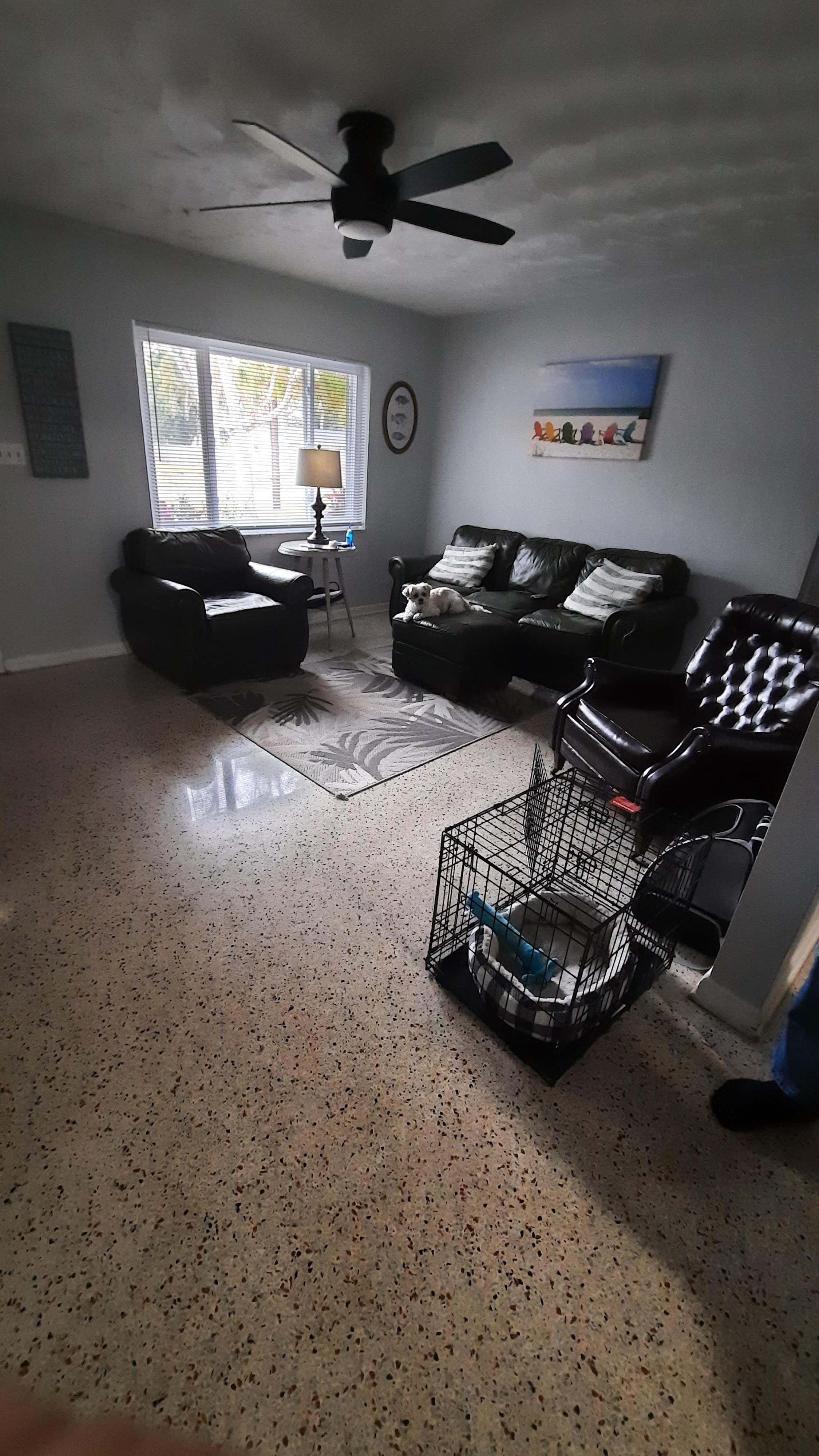 Living room was well appointed with comfortable furniture