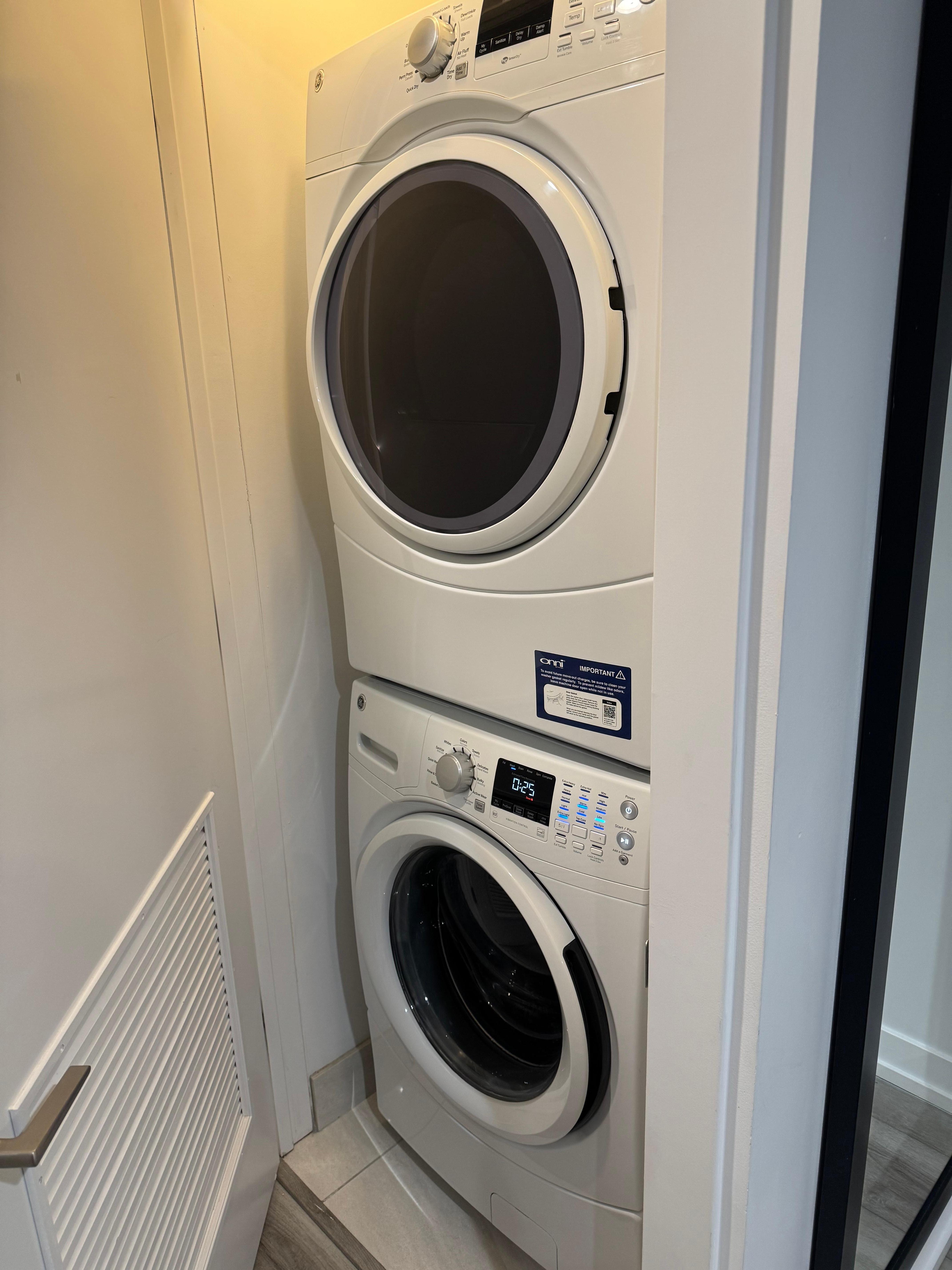 Washer and dryer in unit