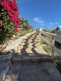 Stairs up to ocean view