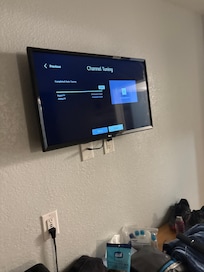 Unfortunately, the TV does not have any cable. There’s no Wi-Fi so you deal with the basic internal for the price. I think it should be Wi-Fi available to the customer other than that is a decent size TV.