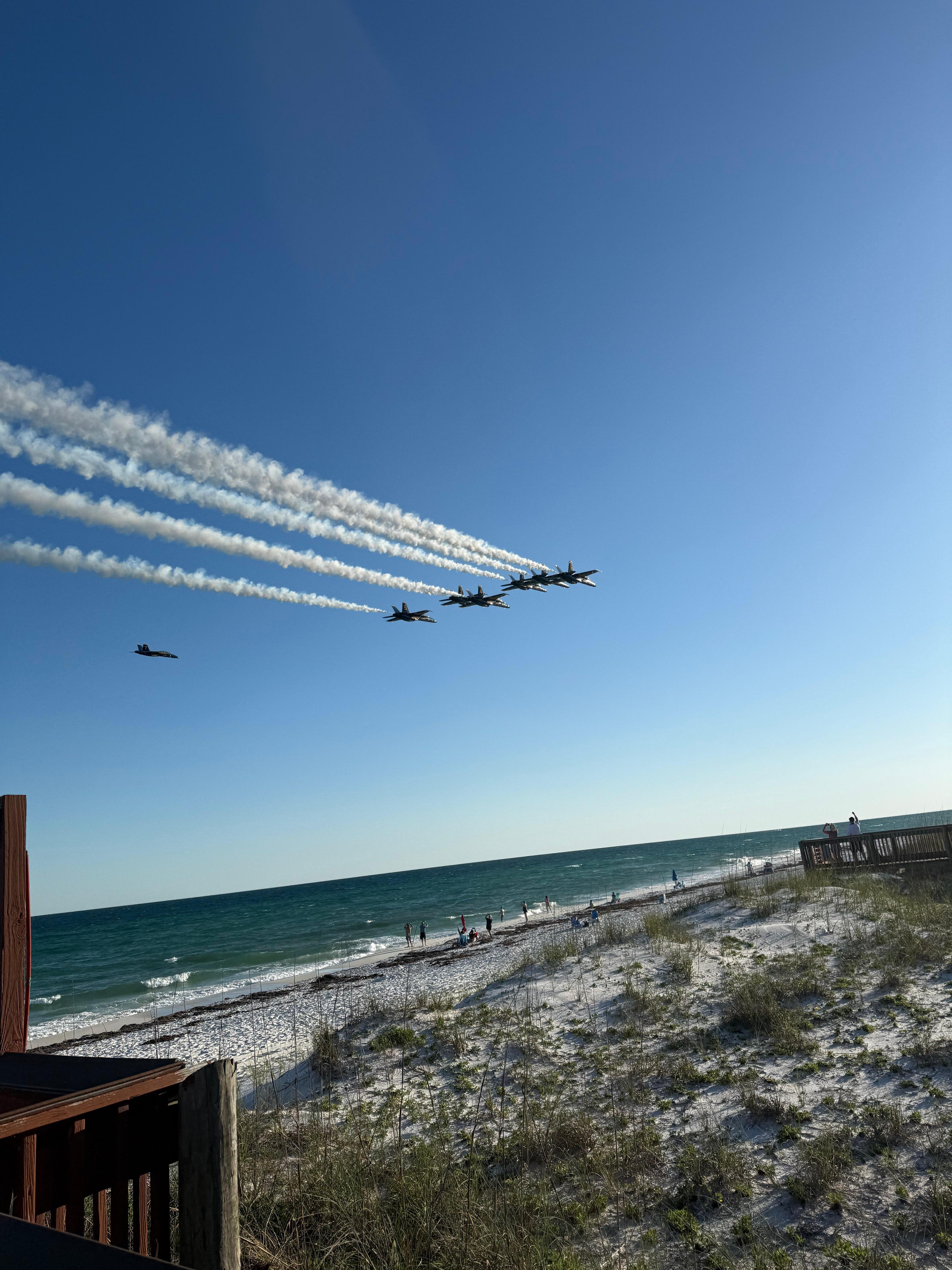 The Blue Angels greeted us on our first trip out on the beach!