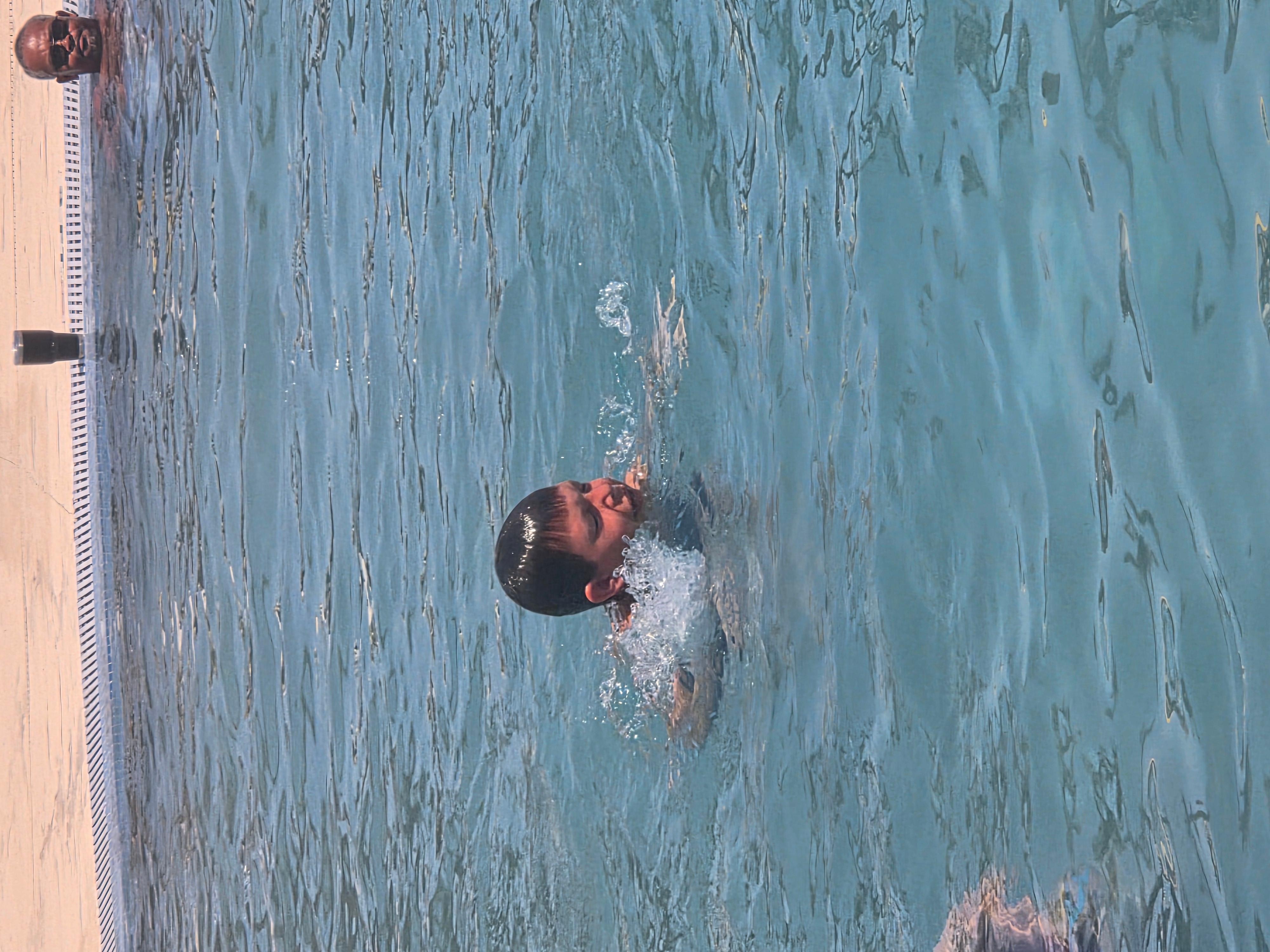 Grandson having a blast in the pool