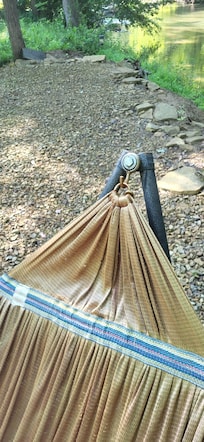 Moldy smelly rusted hammock