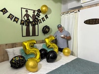 Birthday Surprise! Staff decorated the room.
