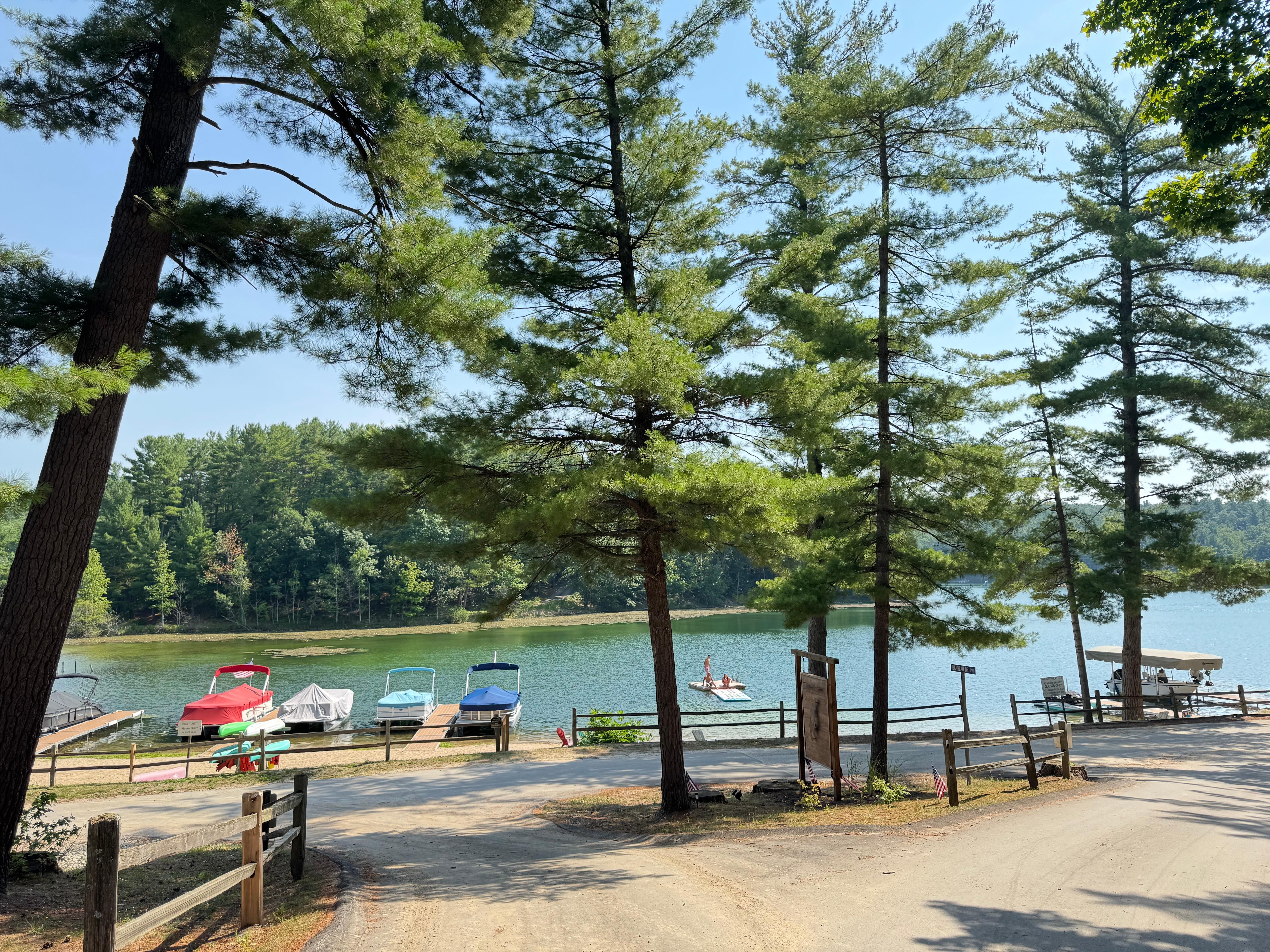 Walking down to lake.